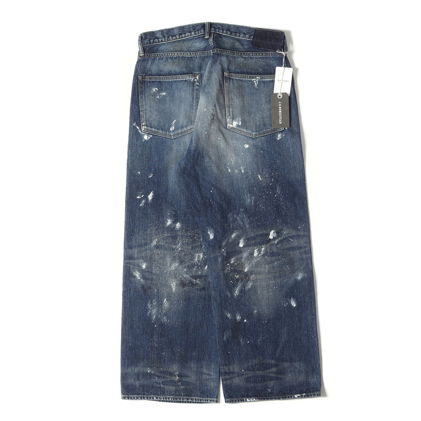 25SS ペイント ヴィンテージ加工 エイジング ワイド デニム パンツ (AGING DENIM WIDE 5P PAINT 25-030-470-1440-1-0) / MADE IN JAPAN J.S.Homestead