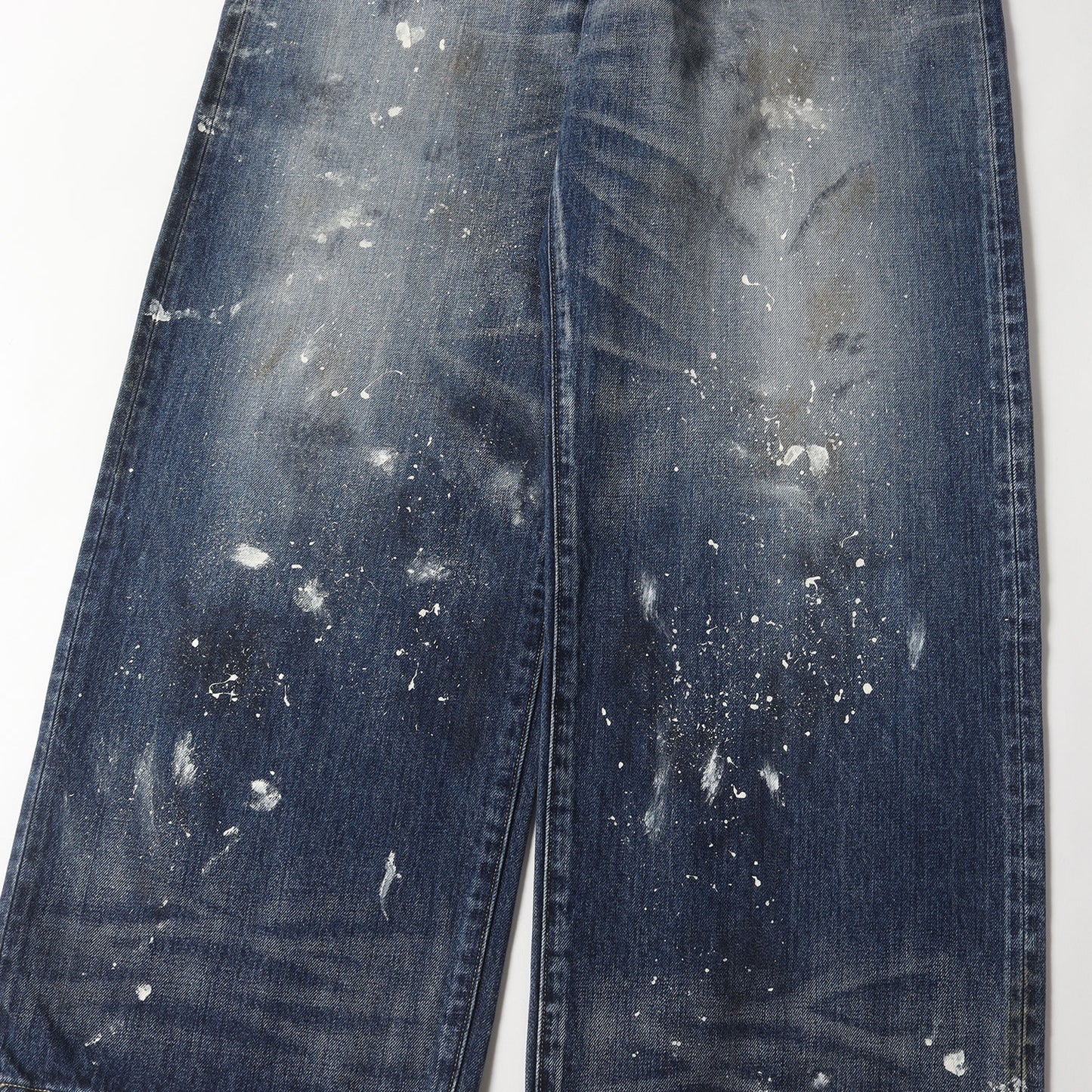 25SS ペイント ヴィンテージ加工 エイジング ワイド デニム パンツ (AGING DENIM WIDE 5P PAINT 25-030-470-1440-1-0) / MADE IN JAPAN J.S.Homestead