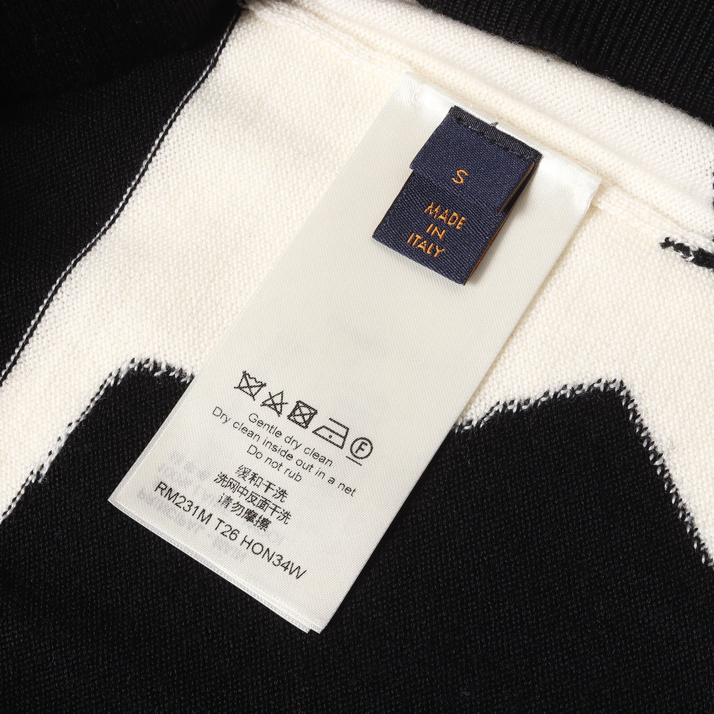 23SS LV アブストラクト ハウンドトゥース クルーネック ニット (1AAU2Y RM12M T26 HON34W)