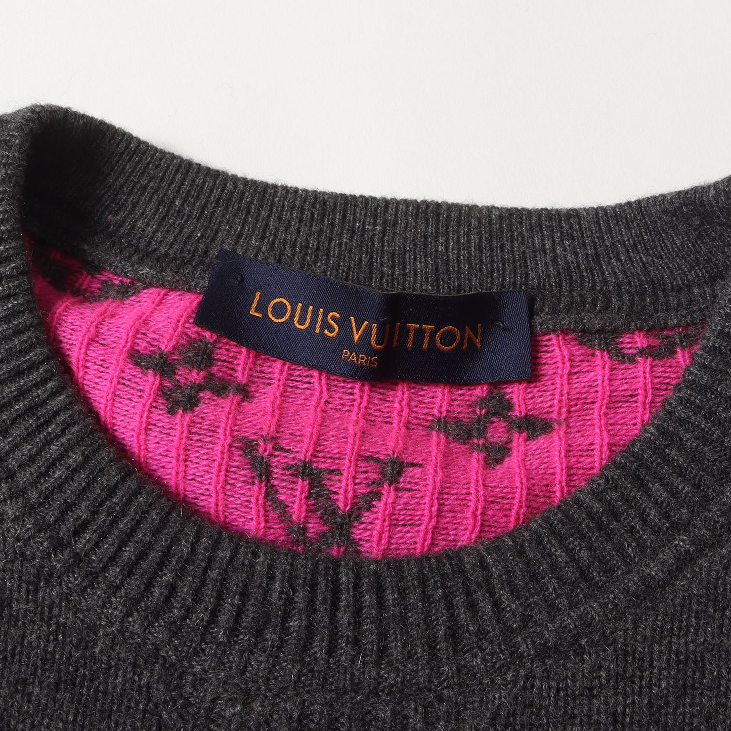 ハーフアンドハーフ LV モノグラム カシミヤ ニット (HALF AND HALF MONOGRAM RM182M GVG HFN14W)