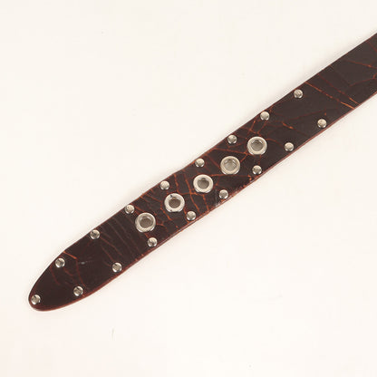 ビッグ オーバルバックル クラッキングレザー ベルト