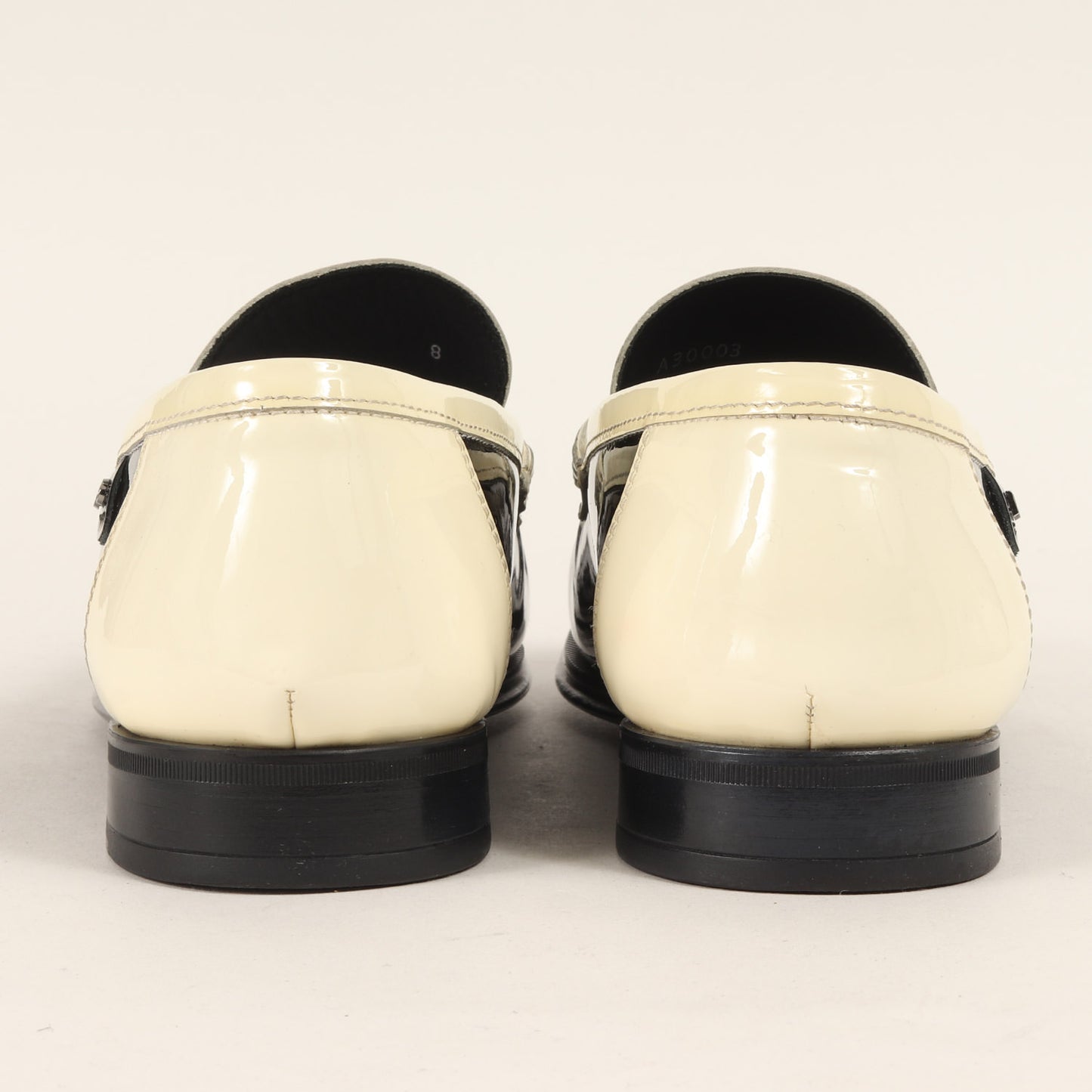 ツートーン パテント エナメル レザー コイン ローファー (A30003)