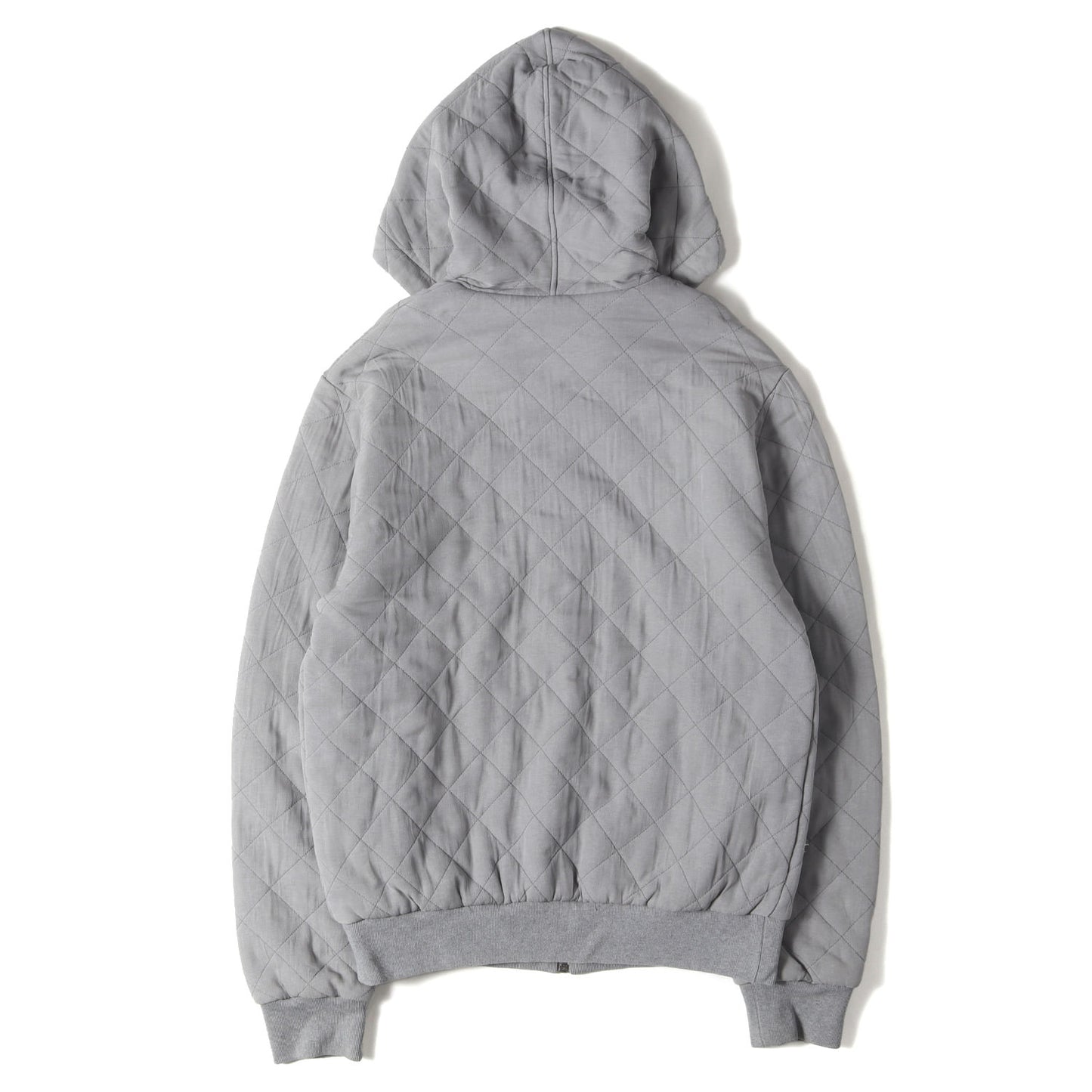 ロゴ プレート キルティング ジップ パーカー