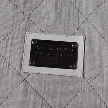 ロゴ プレート キルティング ジップ パーカー