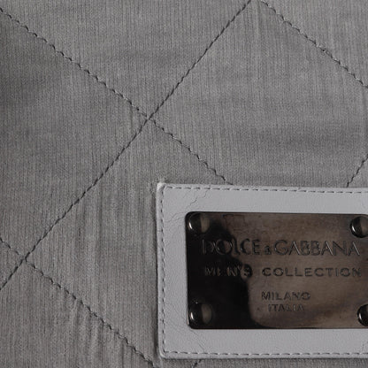 ロゴ プレート キルティング ジップ パーカー