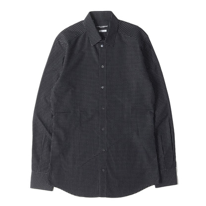 ポルカドット ジャガード フォーマル ドレス シャツ / コンバーチブルカフス GOLD