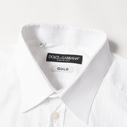 ストライプ ジャガード フォーマル ドレス シャツ / コンバーチブルカフス GOLD