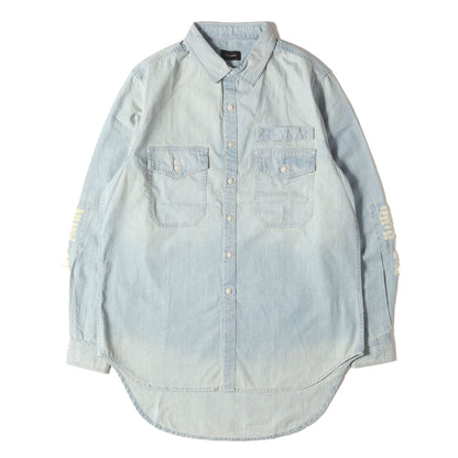 ヴィンテージ ダメージ加工 ダンガリー シャツ