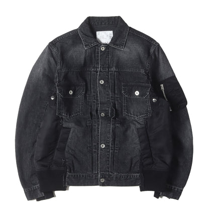 ドッキング ハイブリット デニム トラッカー ジャケット (Denim x MA-1 Jacket SCM-022)