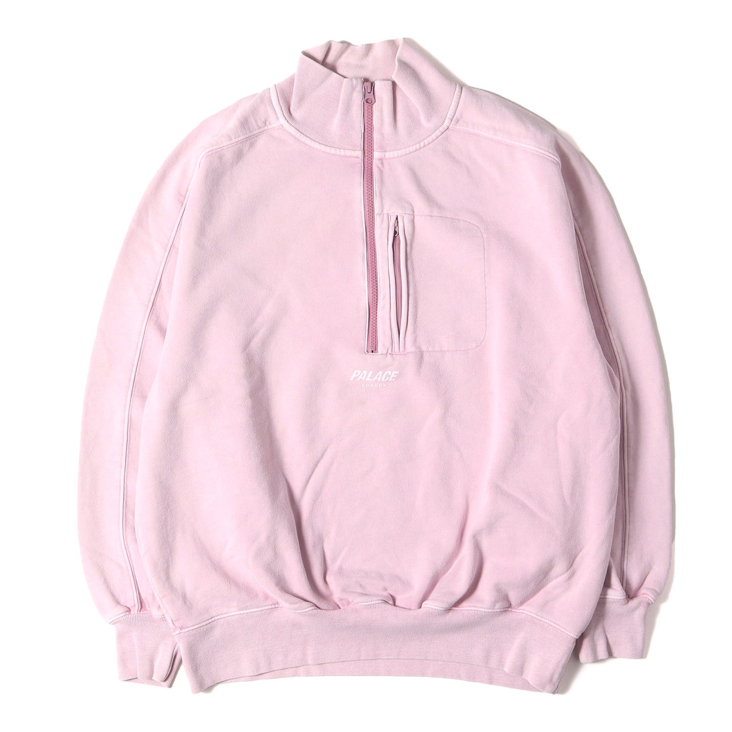 23SS ガーメントダイ ロゴ ハーフジップ スウェット (WASHED TERRY 1/2 ZIP FUNNEL) / 裏毛