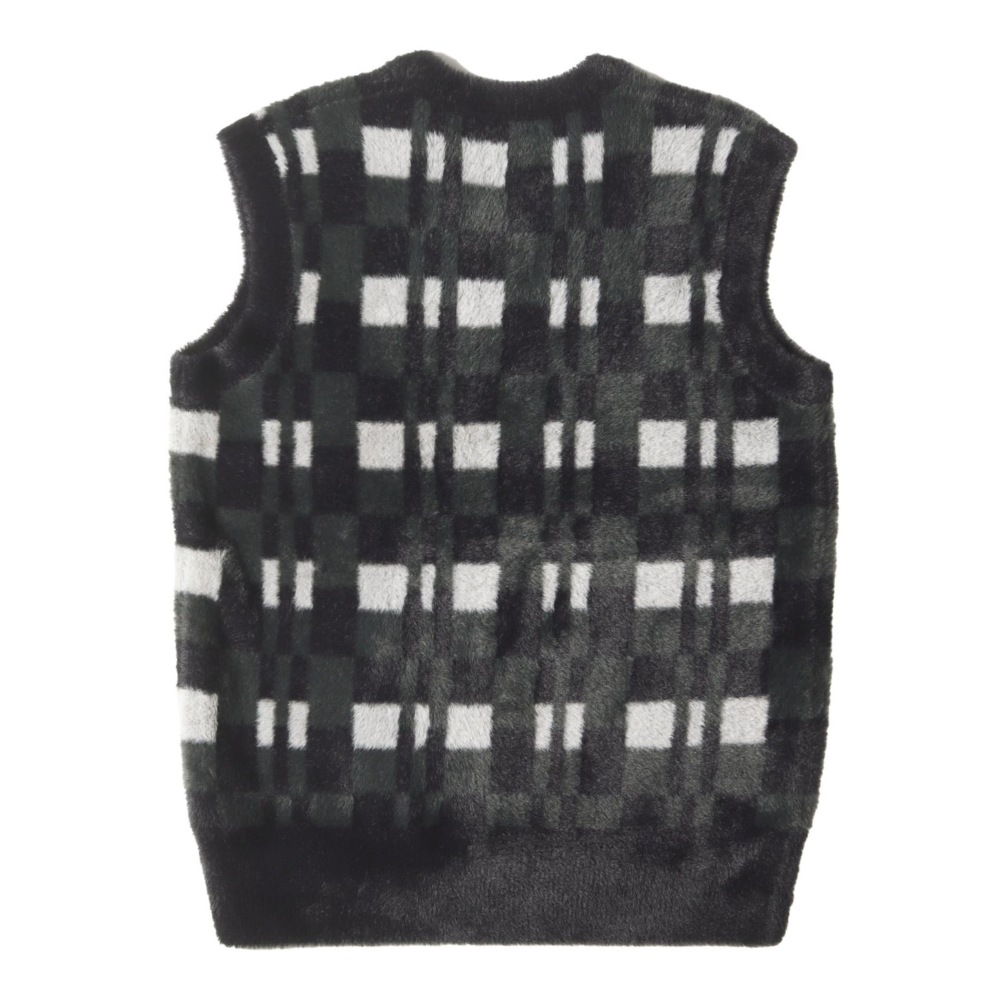 24AW ジオメトリック シャギー ナイロン ニットベスト (Textured Chequerboard Tank K8568)