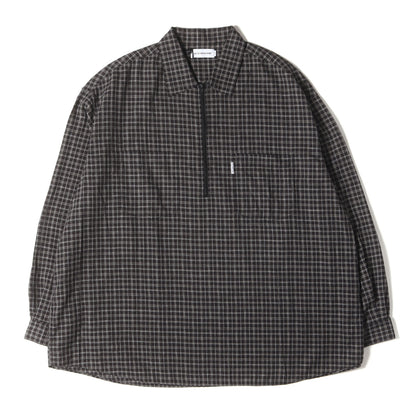 25SS チェック ハーフジップ シャツ (Amundsen Check Overized Half Zip L/S Shirts CTE-24A411)