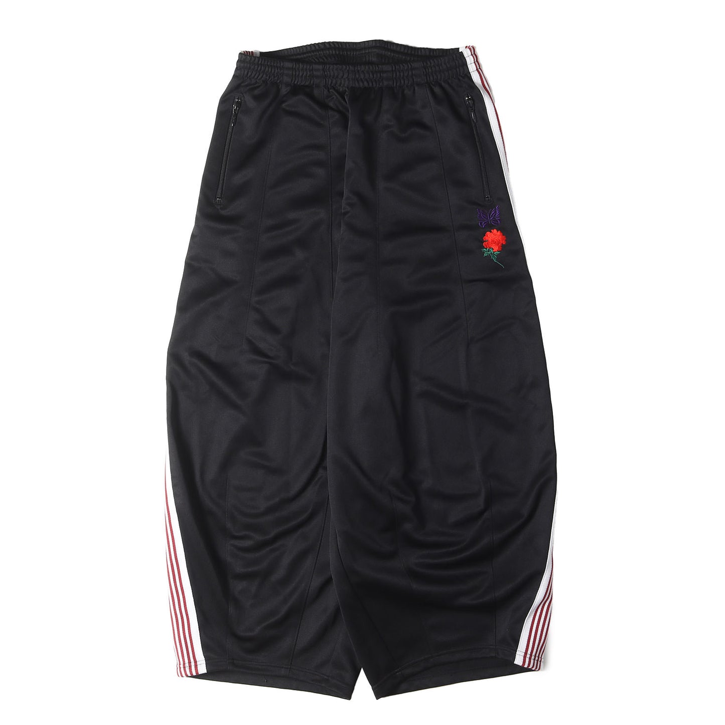 24SS × NEEDLES パピヨン 牡丹 刺繍 ヒザデル トラック パンツ (WILDSIDE × NEEDLES H.D. Track Pant NS1723)