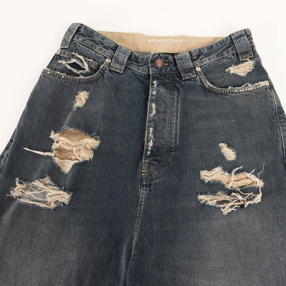 25SS クラッシュ加工 デニム バギー パンツ (BAGGY PANTS 824299 TSW71) / JEANS