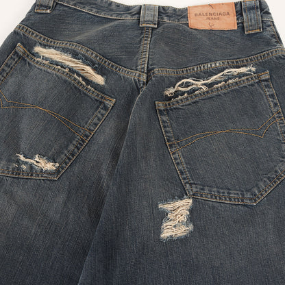 25SS クラッシュ加工 デニム バギー パンツ (BAGGY PANTS 824299 TSW71) / JEANS