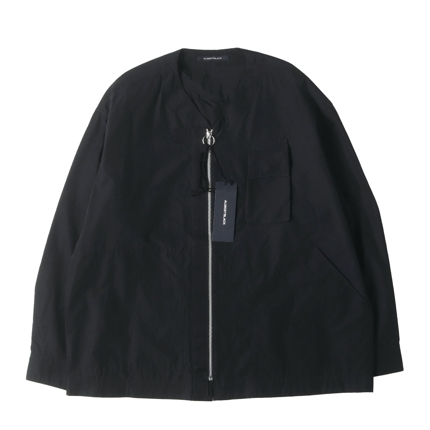 コットン ナイロン ノーカラー ジップ ジャケット (21AW-SH03)