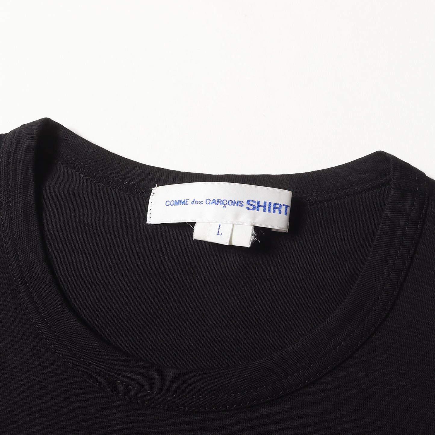 ヘムロゴ プリント バインダーネック Tシャツ (W25117)