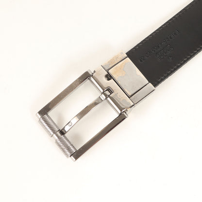 リバーシブル スクエアバックル GGキャンバス レザー ベルト (121295)