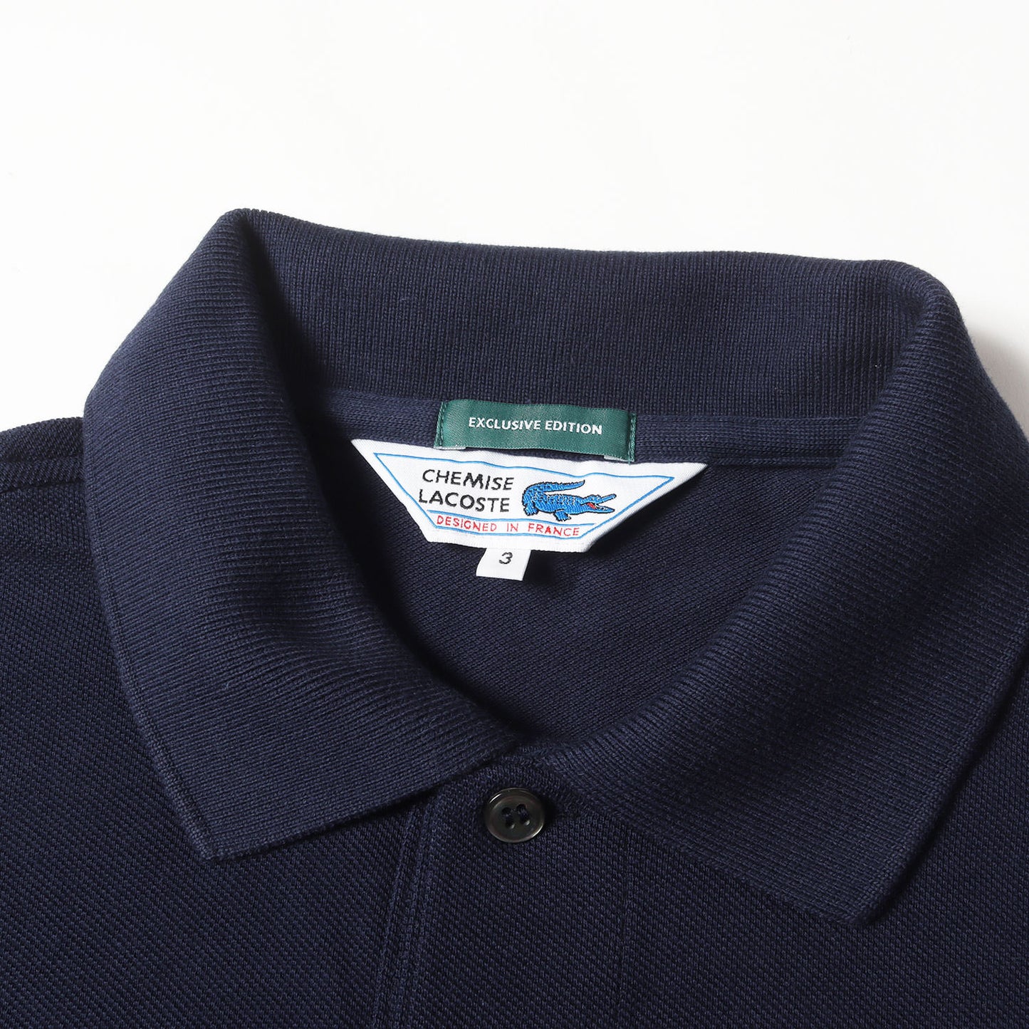 × SHIPS 別注 ワンポイント ワニ ワッペン 刺 鹿の子 半袖 ドロップテイル ポロシャツ (PH140BL) / EXCLUSIVE EDITION DESIGNED IN FRANCE