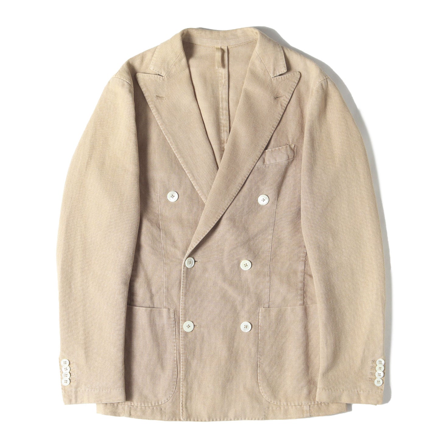 × eidos ピークドラペル ダブルブレスト コットンリネン 鹿の子 6B テーラード ジャケット / MADE IN ITALY