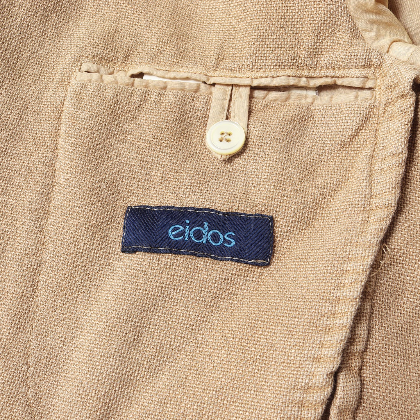 × eidos ピークドラペル ダブルブレスト コットンリネン 鹿の子 6B テーラード ジャケット / MADE IN ITALY
