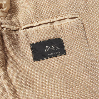 × eidos ピークドラペル ダブルブレスト コットンリネン 鹿の子 6B テーラード ジャケット / MADE IN ITALY