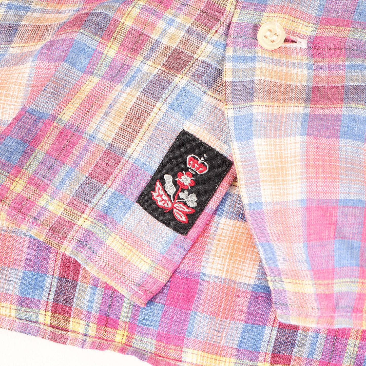 × UNITED ARROWS マドラスチェック ボタンダウン リネン シャツ (1111-343-6535) / MADE IN ITALY