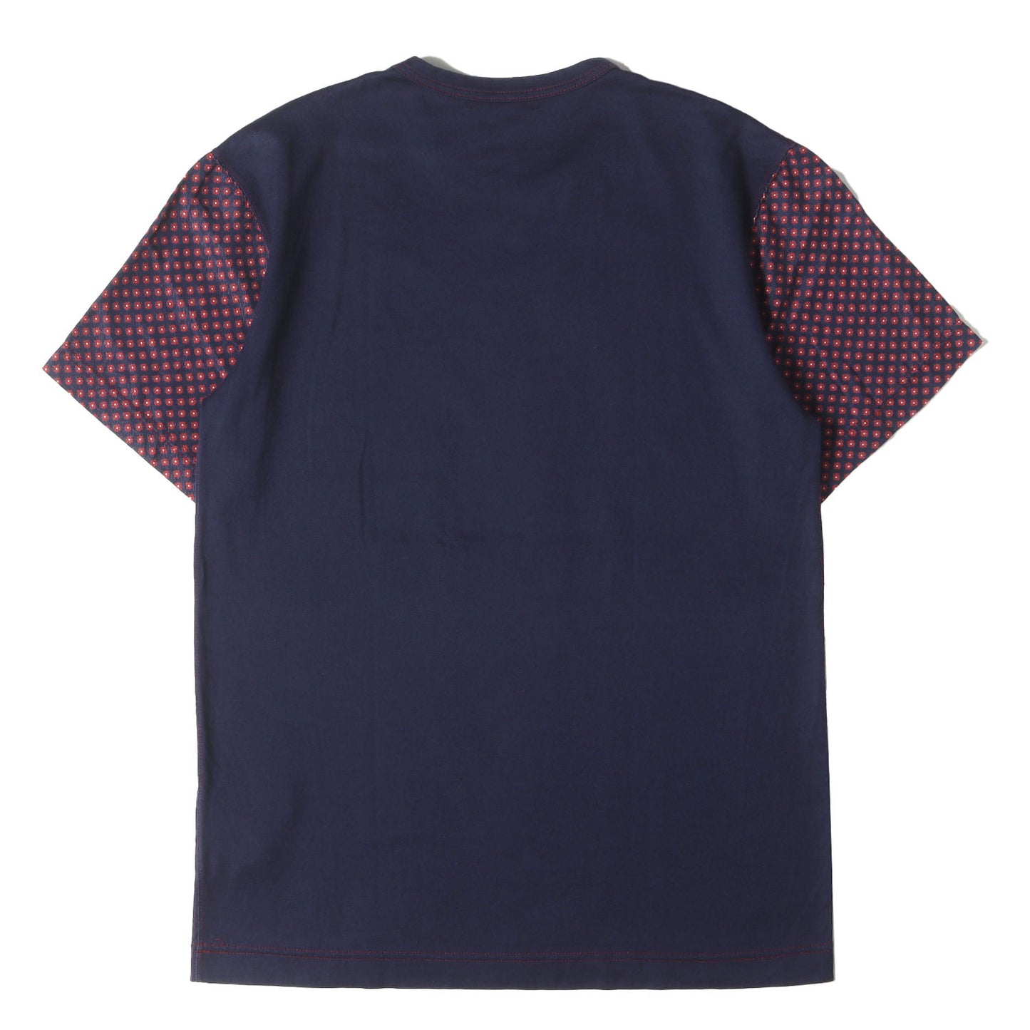 00s スリーブ フラワー リネン混 キュプラコットン 切替 バインダーネック Tシャツ (HE-T111)