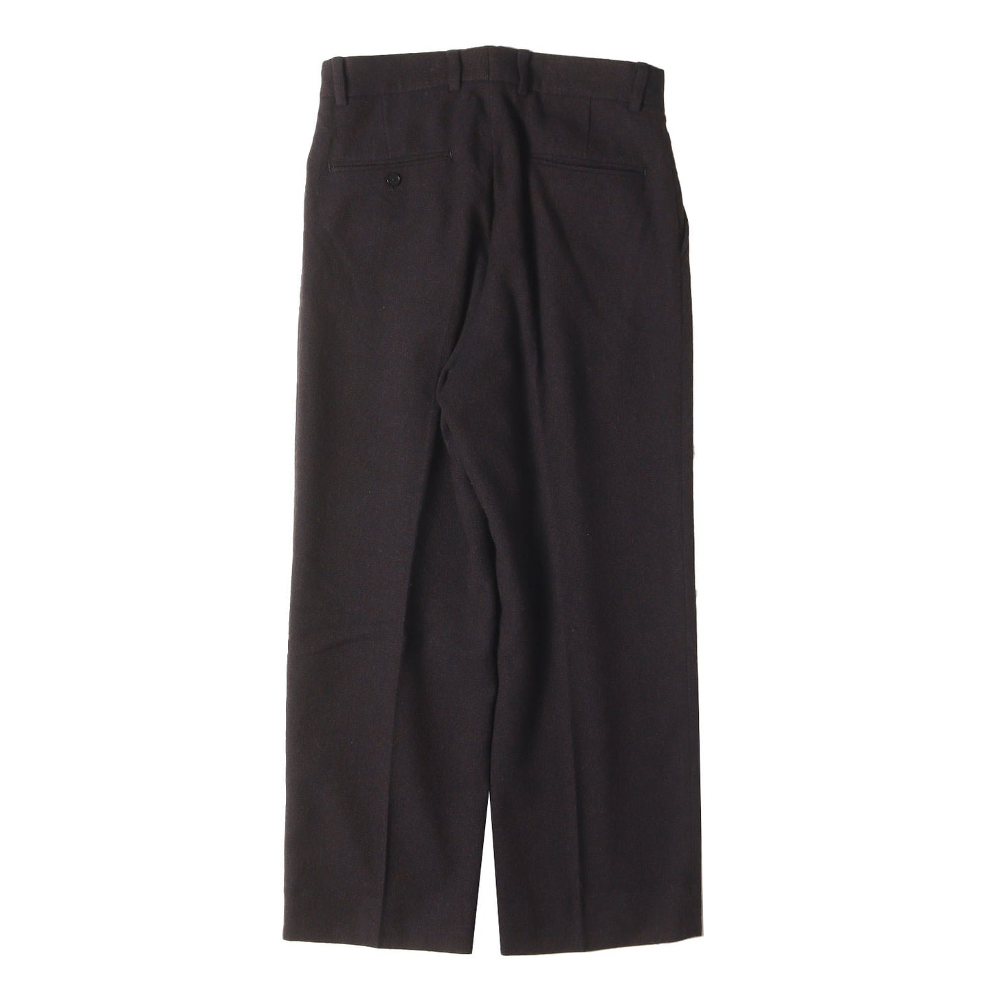 ツータック ウールミックス ワイド ストレート スラックス パンツ (1299-112-6877) / MADE IN JAPAN SAMPLE