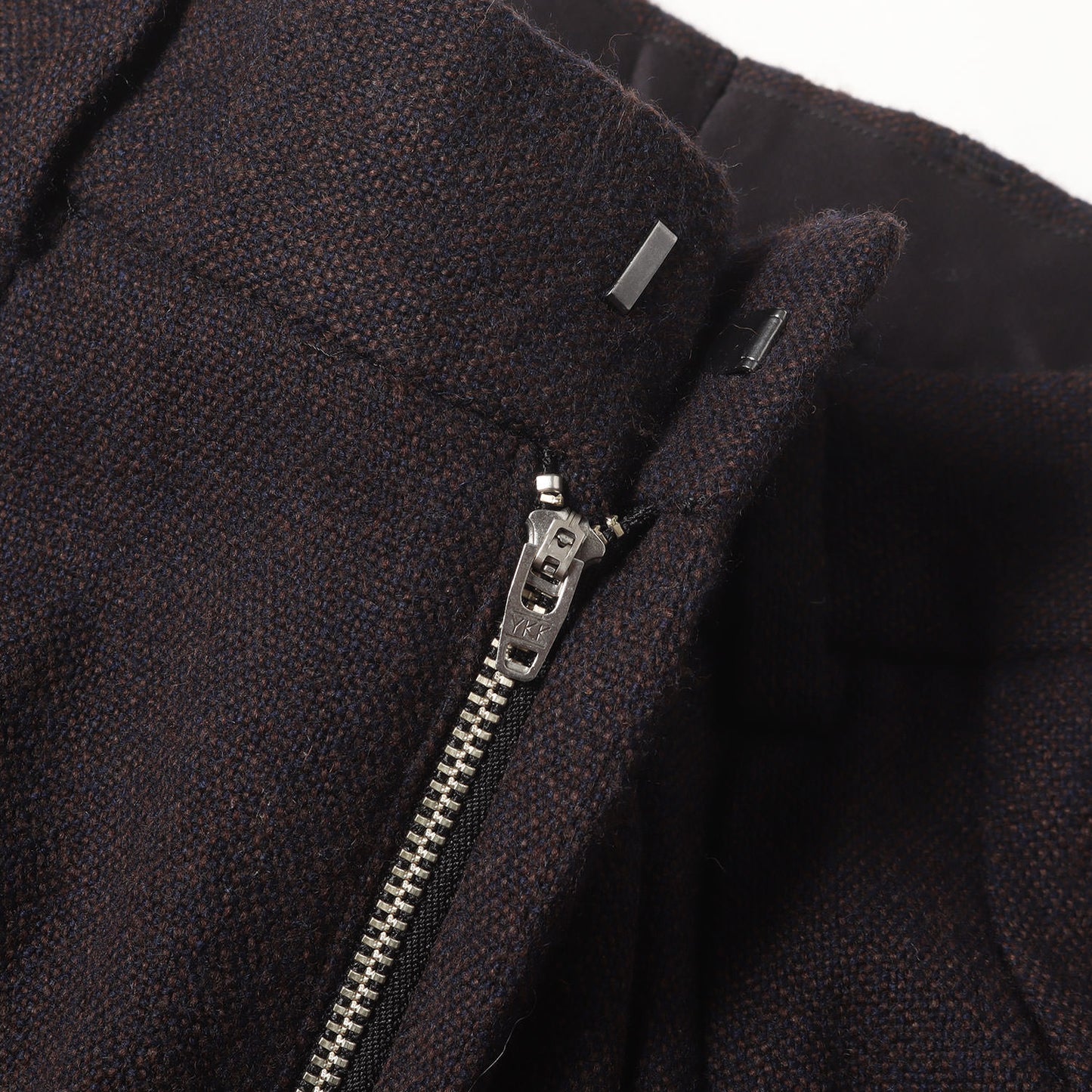 ツータック ウールミックス ワイド ストレート スラックス パンツ (1299-112-6877) / MADE IN JAPAN SAMPLE