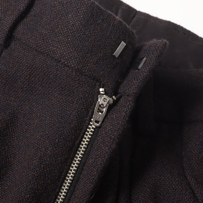 ツータック ウールミックス ワイド ストレート スラックス パンツ (1299-112-6877) / MADE IN JAPAN SAMPLE