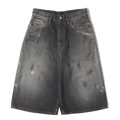 25SS ヴィンテージ ウォッシュ加工 デニム ショート パンツ (デニムショーツ - ルーズフィット FN-MN-SHOR000263)