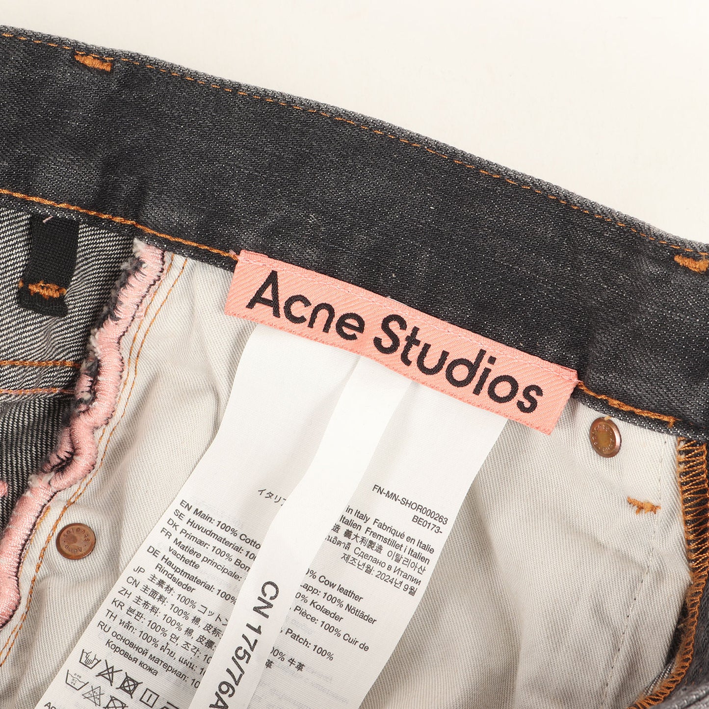 25SS ヴィンテージ ウォッシュ加工 デニム ショート パンツ (デニムショーツ - ルーズフィット FN-MN-SHOR000263)