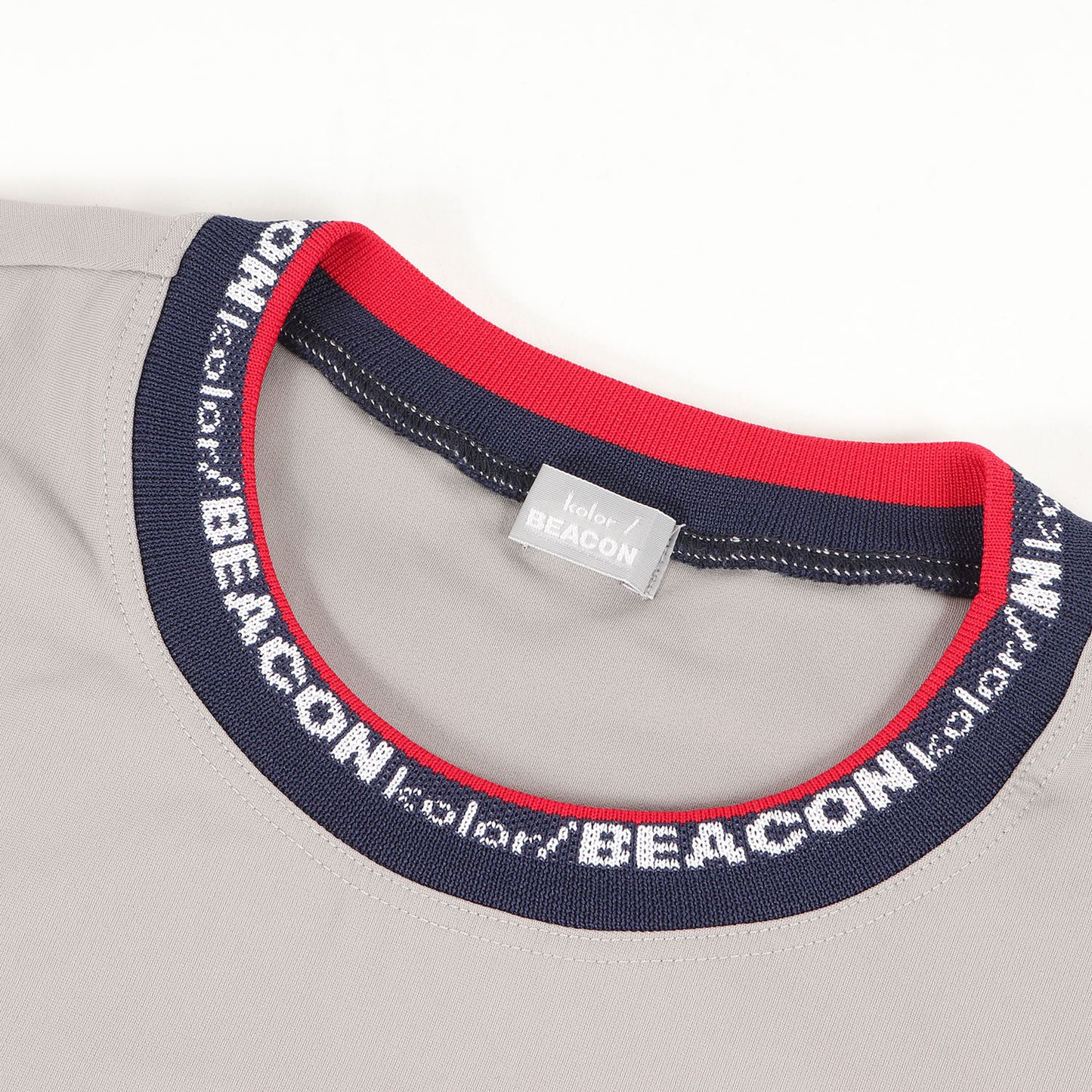 22SS ロゴ ジャガード ネック ストレッチ ナイロン Tシャツ (ロゴ衿リブ S/S TEE 22SBM-T10238) / BEACON