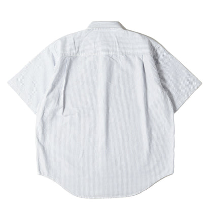 25SS ストライプ ワイドフィット 5分袖 ボタンダウン シャツ (11-01-0575-301) / JAPANESE FABRIC BEAMS PLUS