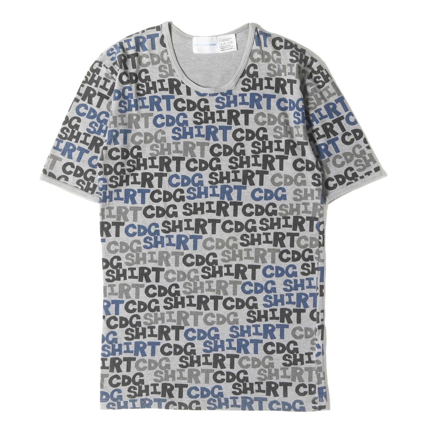 90s CDG SHIRT 総柄 ロゴ ストレッチ Tシャツ