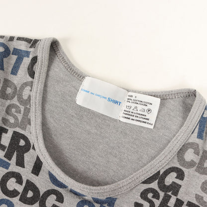 90s CDG SHIRT 総柄 ロゴ ストレッチ Tシャツ