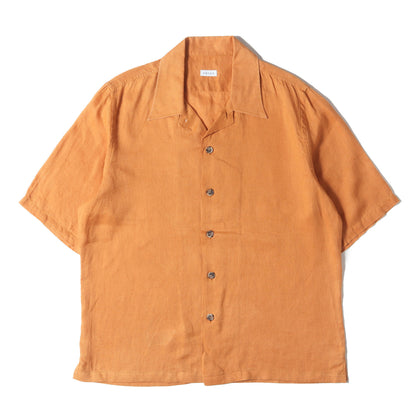 オープンカラー リネン 半袖 シャツ (OR-04-074-231) / MADE IN ITALY