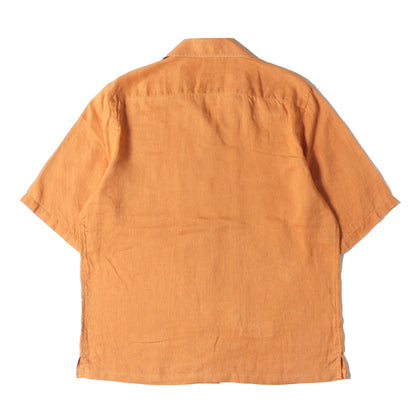 オープンカラー リネン 半袖 シャツ (OR-04-074-231) / MADE IN ITALY