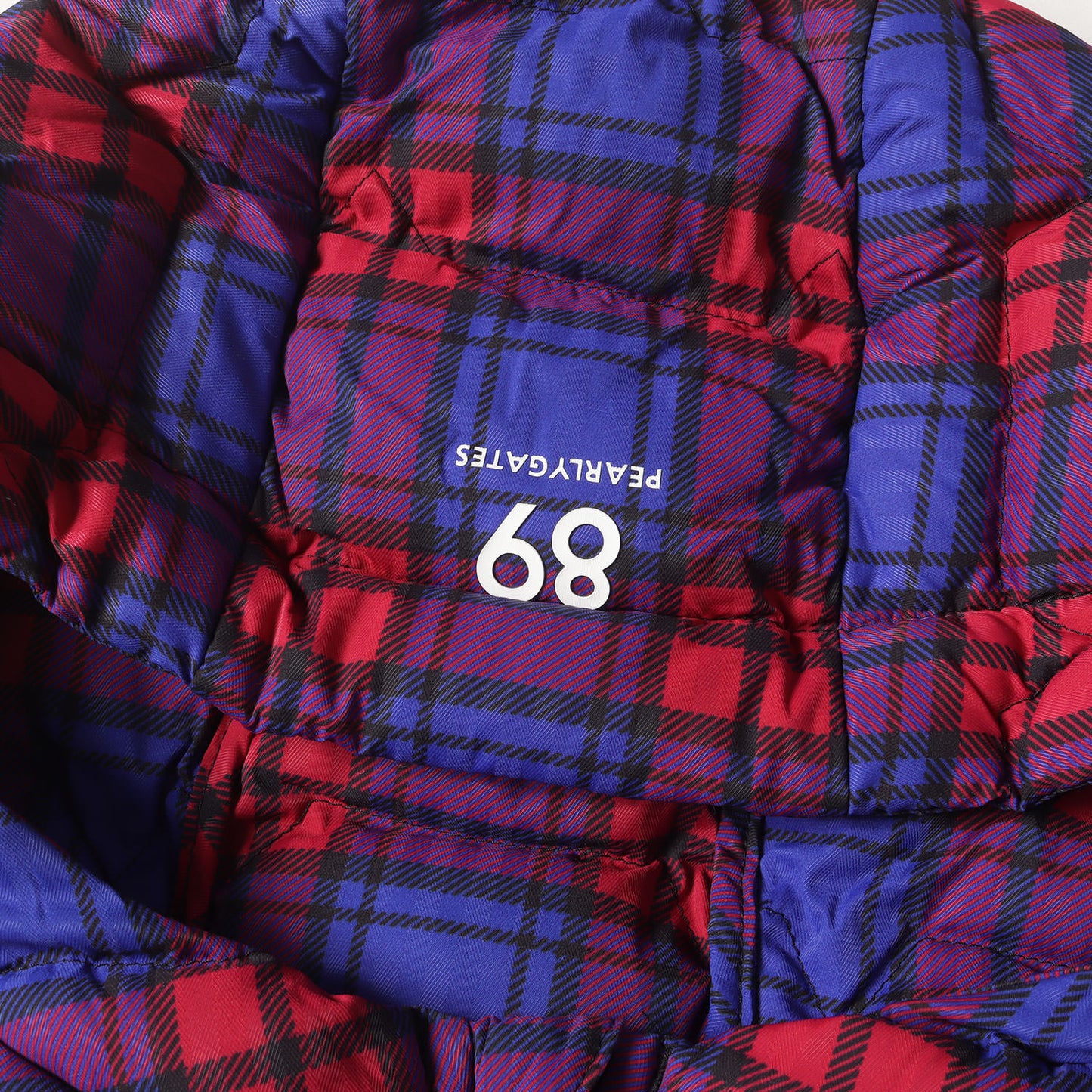 24SS ワンポイントロゴ タータンチェック フーデッド ストレッチ パテッド ブルゾン (055-4120008)