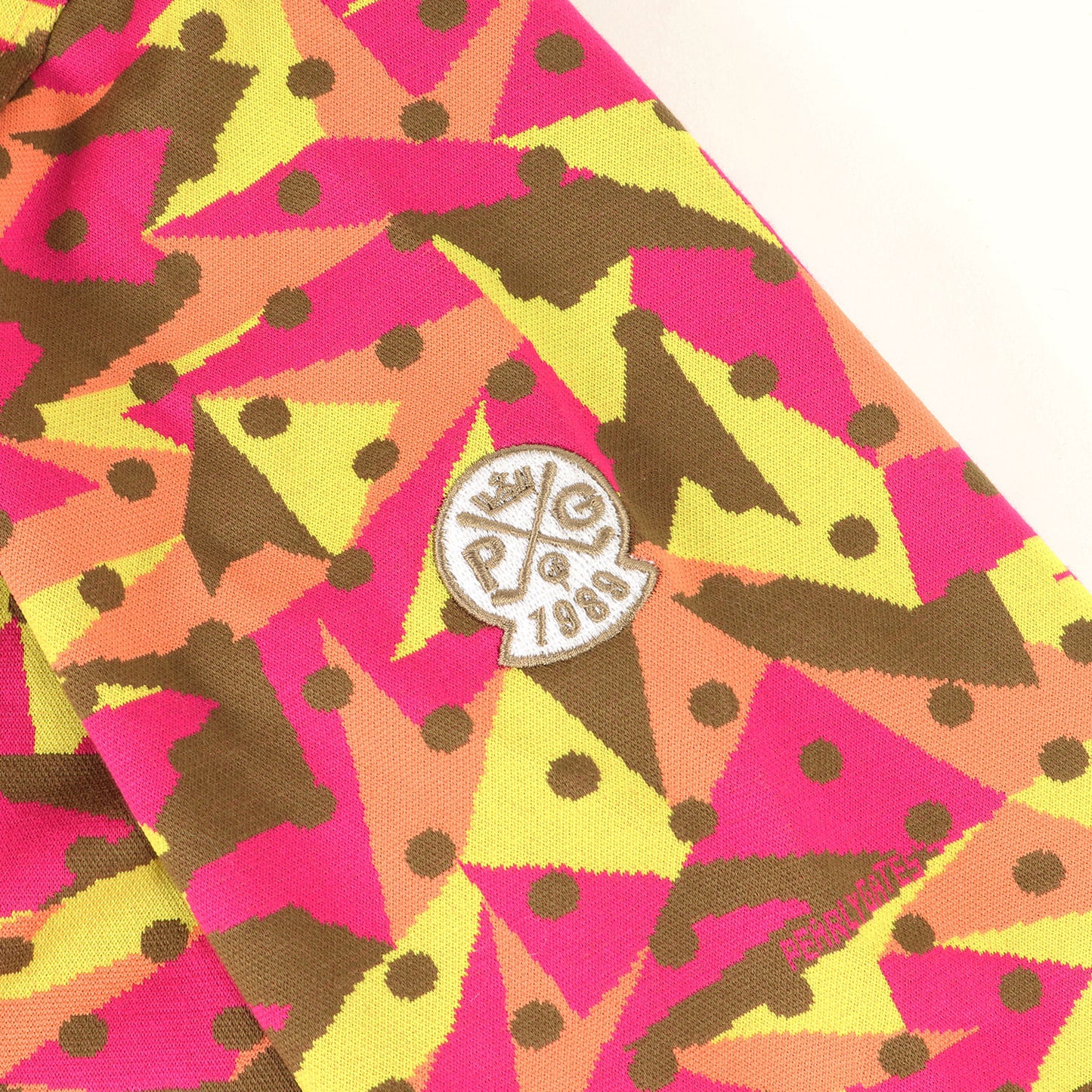 ジオメトリック ジャガード ジャージー 長袖 ポロシャツ