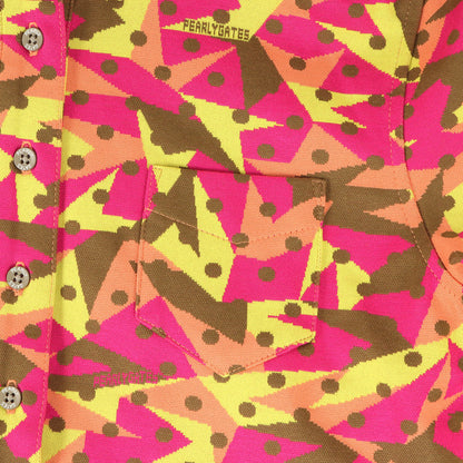 ジオメトリック ジャガード ジャージー 長袖 ポロシャツ