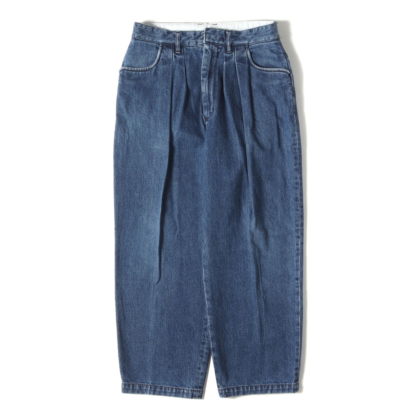 ツータック デニム ワイド テーパード パンツ (Two-tuck Wide Tapered Pants FR0201-M4001) / ジッパーフライ