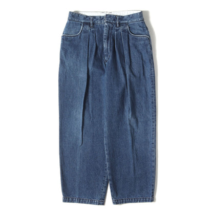 ツータック デニム ワイド テーパード パンツ (Two-tuck Wide Tapered Pants FR0201-M4001) / ジッパーフライ