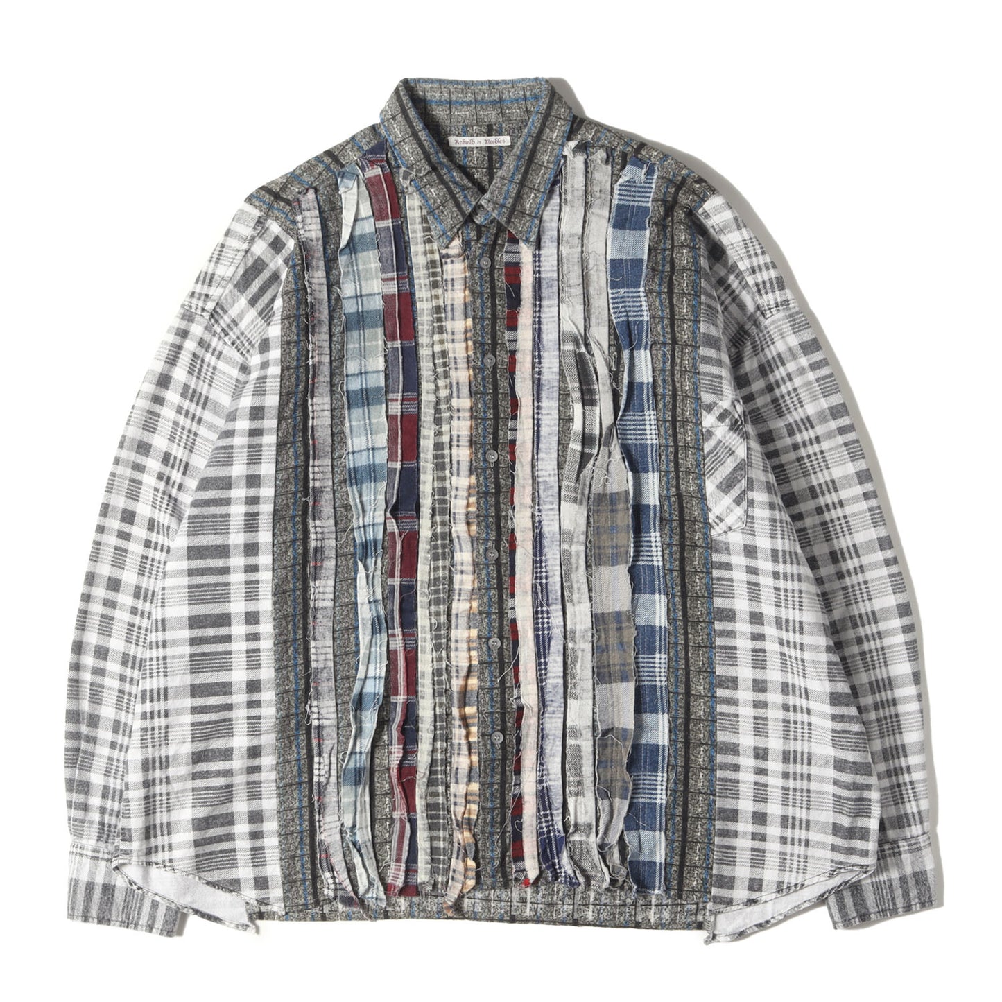 ヴィンテージ リメイク フランネル シャツ (Flannel Ribbon Wide Shirt OT299) / Rebuild by needles