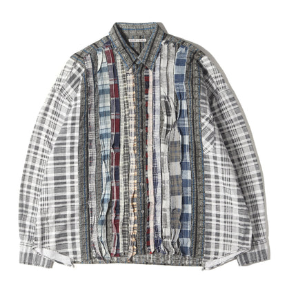 ヴィンテージ リメイク フランネル シャツ (Flannel Ribbon Wide Shirt OT299) / Rebuild by needles