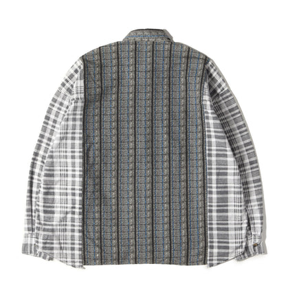 ヴィンテージ リメイク フランネル シャツ (Flannel Ribbon Wide Shirt OT299) / Rebuild by needles