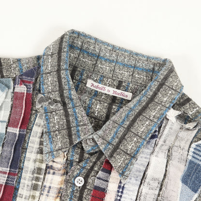 ヴィンテージ リメイク フランネル シャツ (Flannel Ribbon Wide Shirt OT299) / Rebuild by needles