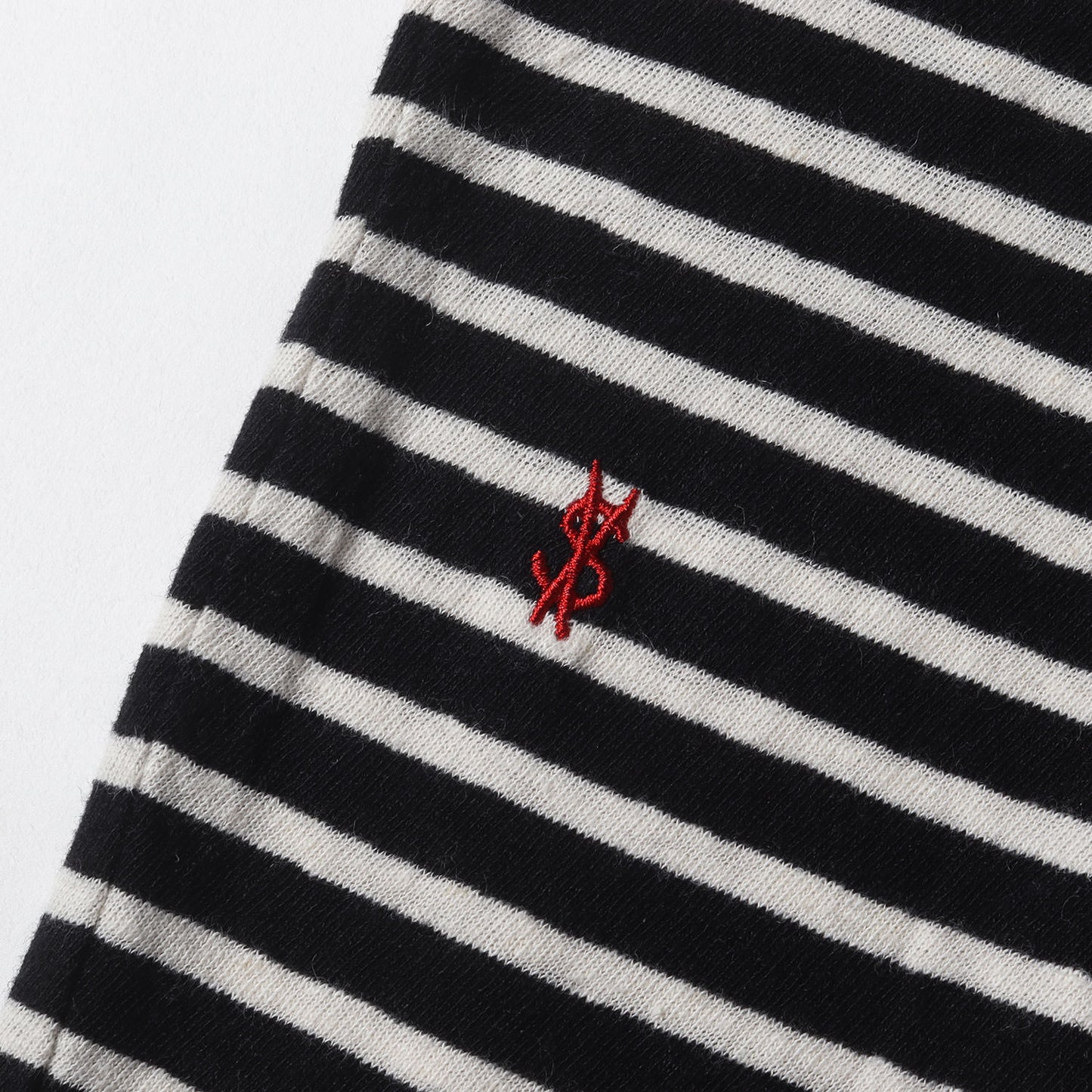 クラッシュ加工 ボーダー リネンコットン Tシャツ