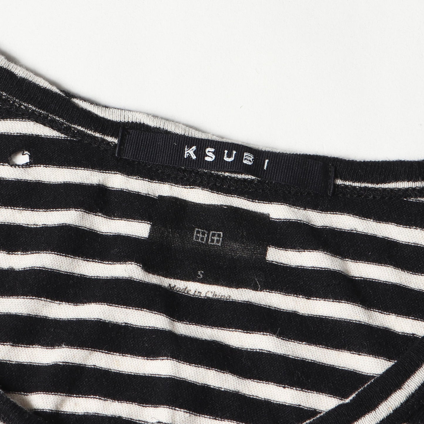 クラッシュ加工 ボーダー リネンコットン Tシャツ